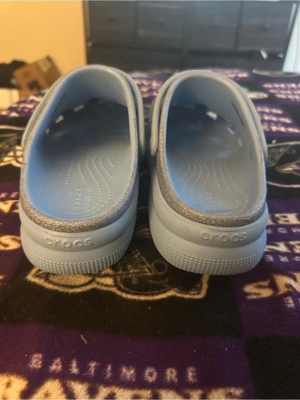 Kids Glitter Clog Shoes - Silver
